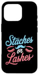 Coque pour iPhone 16 Pro Staches Or Lashes Genre Reveal Future Parent Dad Mom