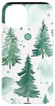 Coque pour iPhone 15 Vert Aquarelle Polka Dots Boho Floral Forest Pin Tree