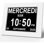 Ulisem - 8' Pouce lcd Horloge Numérique Calendrier Auto Dimming 8 Langues hd Display Rappel pour Alzheimer Les Personnes âgées et Les Enfants