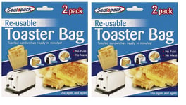 4 pack Reusable Toaster Toastie Sandwich Toast Bags Pockets Toasty Toastabags Br