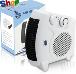 Powerful  2KW  Fan  Heater  with  2  Heat  Settings &  Cool  Function –  Upright