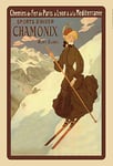 Schatzmix Plaque Murale en métal Motif Chamonix Ski Fahren Mont Blanc 20 x 30