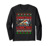 Christmas Is Better On A Crane Truck Funny Santa Sweater Long Sleeve T-Shirt