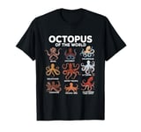 Octopus of the World Educational Marine Life Art T-Shirt