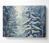 Snow On The Trees Winter Land Canvas Print Wall Art - Double XL 40 x 56 Inches