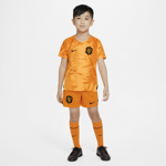 Nike Younger Kids' Football Kit Netherlands 2022/23 Home Fanikauppa jalkapallo LASER ORANGE/ORANGE PEEL/BLACK