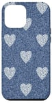 iPhone 12 Pro Max Cute Blue Hearts Love Navy Blue For Girls Women Case