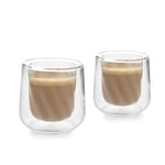 La Cafetière 2pc Siena Double-Walled Cortado Glasses Set, 135ml Insulated Coffee Cups for Barista Cortado, Stackable and Lightweight