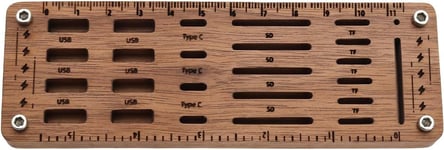 Étui pour Carte Mémoire en Bois de Noyer à 25 Emplacements pour Étui pour Carte SD TF et Support pour Clé USB Porte-Carte SD Étui pour Carte Mémoire Aiguille de Prise de Carte Mobile(Q1325)