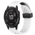 Garmin Fenix ​​​​​​6 Sapphire silikoniranneke, 22 mm - valkoinen