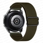 (Army Green) Nylonhihna Samsung Galaxy Watch 4/classic/46mm/active 2/gear S3/amazfit Säädettävä elastinen rannekoru Huawei Gt 2/3 Pro Ranneke - Kellon rannekkeet