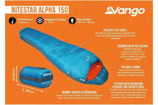 Vango Nitestar Alpha 150 Atom Blue Mummy Sleeping Bag 1 Season 