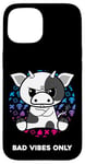 Coque pour iPhone 15 Bad Vibes Only Grumpy Looking Figurine de vache