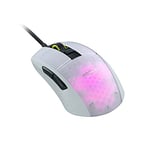 Roccat Burst Pro – Souris de jeu optique pro ultra-légère (haute-précision, capteur optique Owl-Eye (100 à 16 000 DPI), rétroéclairage RGB AIMO LED, seulement 68 g, conçue en Allemagne), blanc