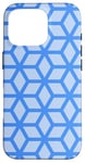 Coque pour iPhone 16 Pro Blue Cubes Hexagons Geometric Optical Illusion Pattern