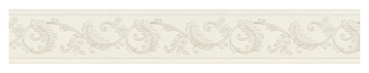 Frise papier peint élégante pour salon Frise tapisserie beige crème style baroque pour chambre Frise murale couloir & entrée - Or, Crème