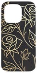 Coque pour iPhone 15 Pro Rose florale botanique, style minimaliste