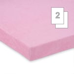 Lot de 2 FabiMax 3559 Drap Housse en tissu éponge pour berceau et Landau, 45 x 85 cm, rose