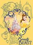 Disney Beauty and The Beast (Frame) 60 x 80 cm Toile Imprimée