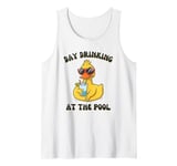 Funny Duck Swimming Pool Vacation Day Drinking At The Pool Tank Top