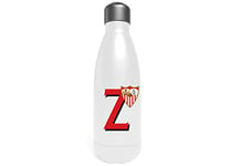 Sevilla Bouteille d'eau en acier inoxydable, bidon, bouteille d'eau, fermeture hermétique, lettre Z, 550 ml, couleur blanche, produit officiel (CyP Brands)