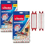 2x Vileda Ultramax Ultramat Mop Replacement Pad Refill Head Microfibre 2pcs UK