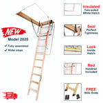 Optistep Wood Timber Folding Loft Ladder Hatch 70cm x 111cm (280cm) Attic Stairs