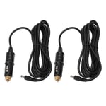 2Pcs DC 12V Car Power Supply Cable Cigarette Lighter Cord Male Plug Fo