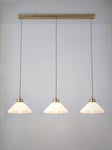 John Lewis Tula Opaline 3 Pendant Diner Ceiling Light, Matt Antique Brass