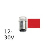 Röd LED signallampa T14x30 16lm Ba15d 0,2W 12-30V