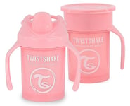 Twistshake Set De 2 Gobelets Pour Bébé | 1x Gobelet 360 + 1x Mini Gobelet | Gobelets Pour Bébé Étanches | Sans BPA | Gobelets D'apprentissage Pour Enfants | Rose