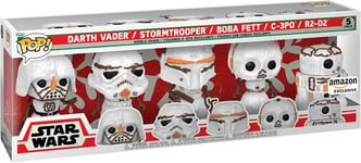 FUNKO POP: STAR WARS 5PK Darth Vader, Stormtrooper, Boba Fett, C-3PO, R2-D2 New