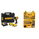 DEWALT - Perceuse Visseuse Compact Brushless XR 18V Li-Ion 2 Ah - DCD708D2T-QW & - Coffret de 100 Pièces de Perçage et Vissage Haute Performance - DT71563-QZ – Assortiment Polyvalent pour Perceuse