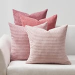 Topfinel Housse Coussin 40x40 Rose Poudré Lot de 4 Coussin Décoratif Canapé Salon Jardin Chambre Housses de Coussin en Velours Côtelé Granulés Aesthetic