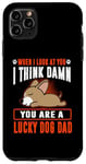 Coque pour iPhone 11 Pro Max Chihuahua You Are A Lucky Dog Dad Funny Puppy Dogs Lovers