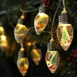 6.6FT Christmas Vintage Decor String Light - 10LED Snow Globe Bulbs St 1 PC