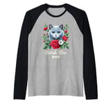 Roses Flowers British Blue British Shorthair Cat Raglan Baseball Tee