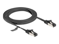 Delock - Koblingskabel - Rj-45 (Hann) Til Rj-45 (Hann) - 2 M - U/Ftp - Cat 8.1 - Uten Hindringer, Flat - Svart