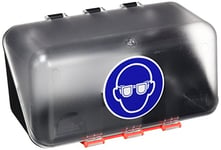 neoLab - Mini boîte de rangement pour lunettes de protection - Boîte transparente pour lunettes de protection en plastique ABS avec pictogramme d'obligation selon VGB 125 - IP65