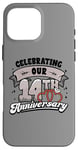 iPhone 16 Pro Max 14th Wedding Anniversary Celebrating 14 Years Matching Gift Case