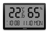 Hama 00222232, Svart, Inomhushygrometer, Inomhustermometer, Hygrometer, Termometer, Hygrometer, Termometer, Plast, 20 - 90%