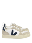 VEJA Kids' V-10 Leather Trainers, White/Almond