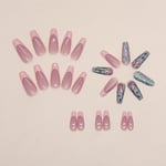 Sparkling Lotus Fake Nails Long Ballerina Nail Tips Fashion Press on Nails  DIY