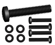 4 x Black M8 45mm Philips Bolts Screws w/ 4 Washers for Samsung Televisions & Monitors - Flat or Tilt Wall Mount Bracket - Fixing Fasteners Installation (Fits LG PANASONIC SONY TOSHIBA)