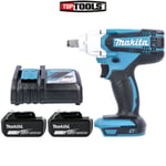 Makita DTW190Z 18V Li-Ion 1/2" Impact Wrench Body + 2 x 5Ah Batteries & Charger