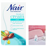 Nair Nourish Facial Brush-On Hair Removal Cream for Face & Body Ultra Precision