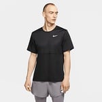 Nike M NK Breathe Run Top SS T-Shirt Homme, Black/Black/(Reflective Silv) (c/O.), FR : 2XL (Taille Fabricant : 2XL)