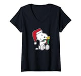 Womens Peanuts - Snoopy Woodstock Christmas V-Neck T-Shirt