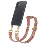 Boho Mobile Phone Strap for Samsung Galaxy A35 Removable Case cover Light / Rot