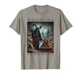 Retro Funny Walking in a Winter Wonderland Merry Christmas T-Shirt